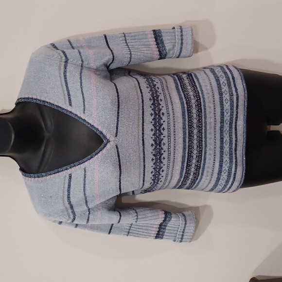 Jacob Lambswool/Metallic Fleck Nordic Pattern Sweater- Sz. Sm - Picture 10 of 10